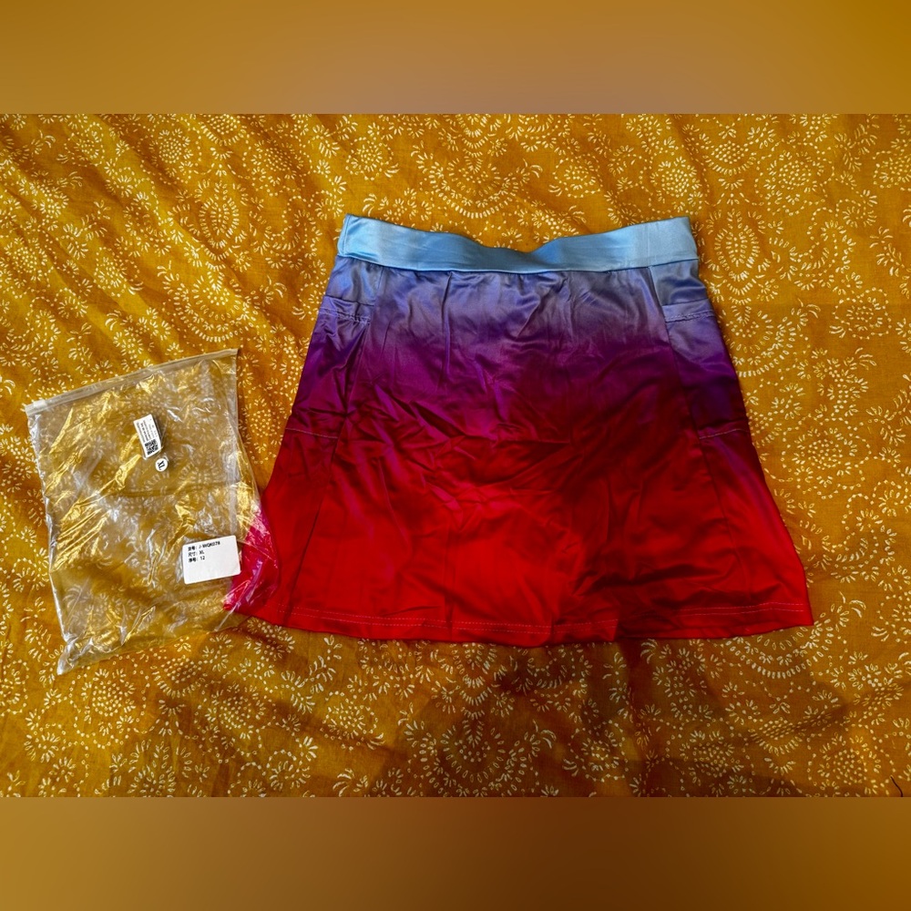 Blue-Purple-Pink Ombre Skort with pockets🦄